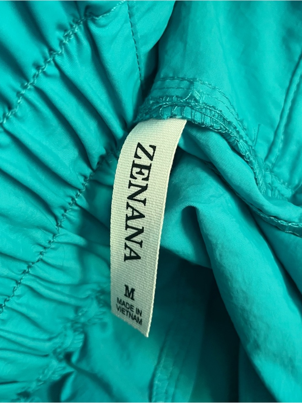 Zenana Nylon Parachute Pants Medium Aqua High Waisted Streetwear - Picture 6 of 7